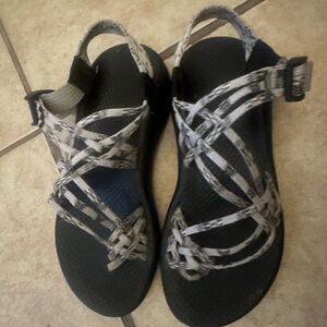 Chaco Women's Black and White Strappy Sandals